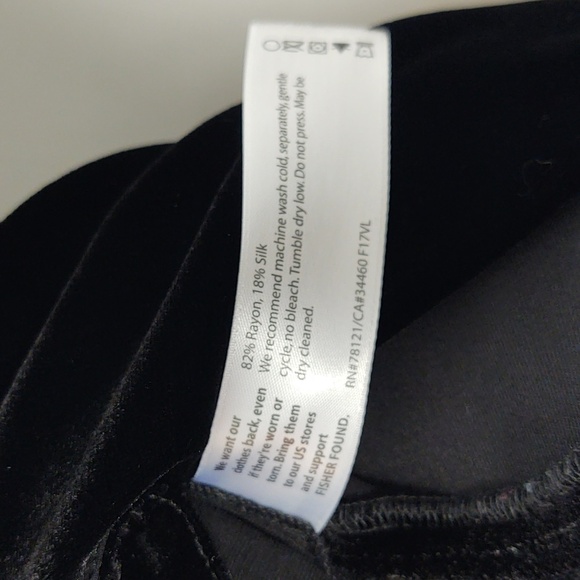 EILEEN FISHER Black Velvet Collared Silk Long Shirt Size Small - Picture 9 of 16